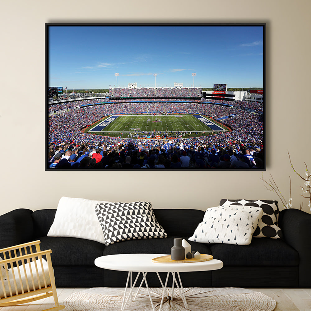 Buffalo Bills Stadium, Stadium Canvas, Sport Art, Framed Canvas Print Wall Art, Floating Frame