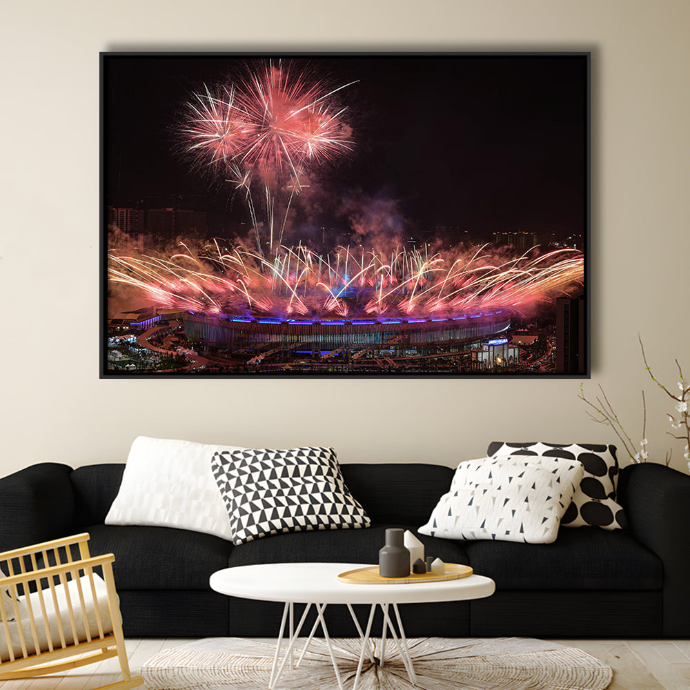 Bukit Jalil National Stadium, Stadium Canvas, Sport Art, Framed Canvas Print Wall Art, Floating Frame