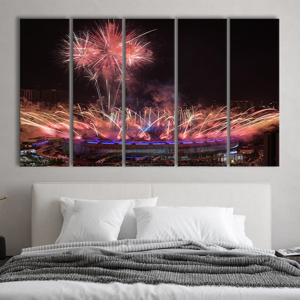 Bukit Jalil National Stadium, Stadium Canvas, Sport Art, 5 Panel B, Extra Large Canvas, Canvas Print Wall Art