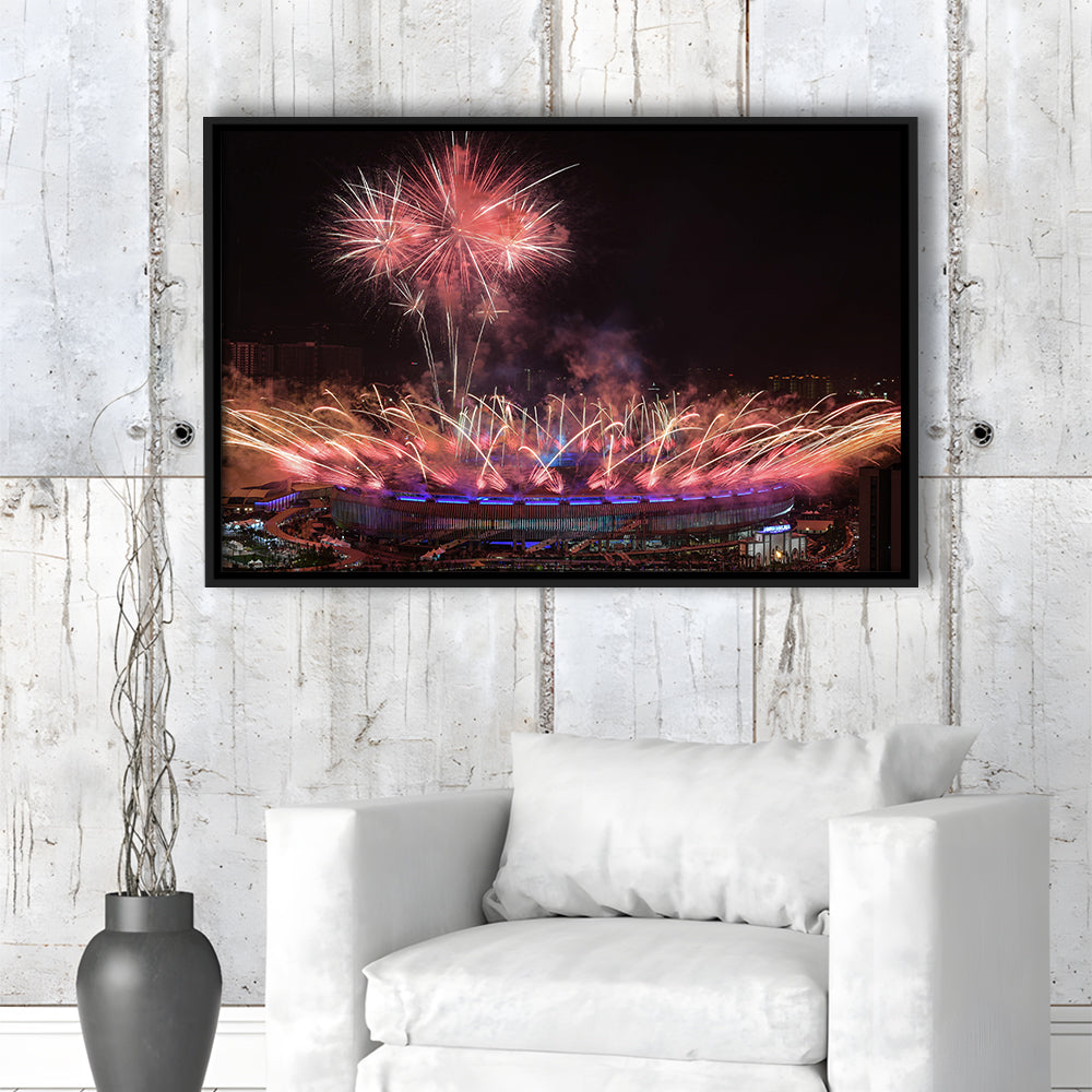 Bukit Jalil National Stadium, Stadium Canvas, Sport Art, Framed Canvas Print Wall Art, Floating Frame