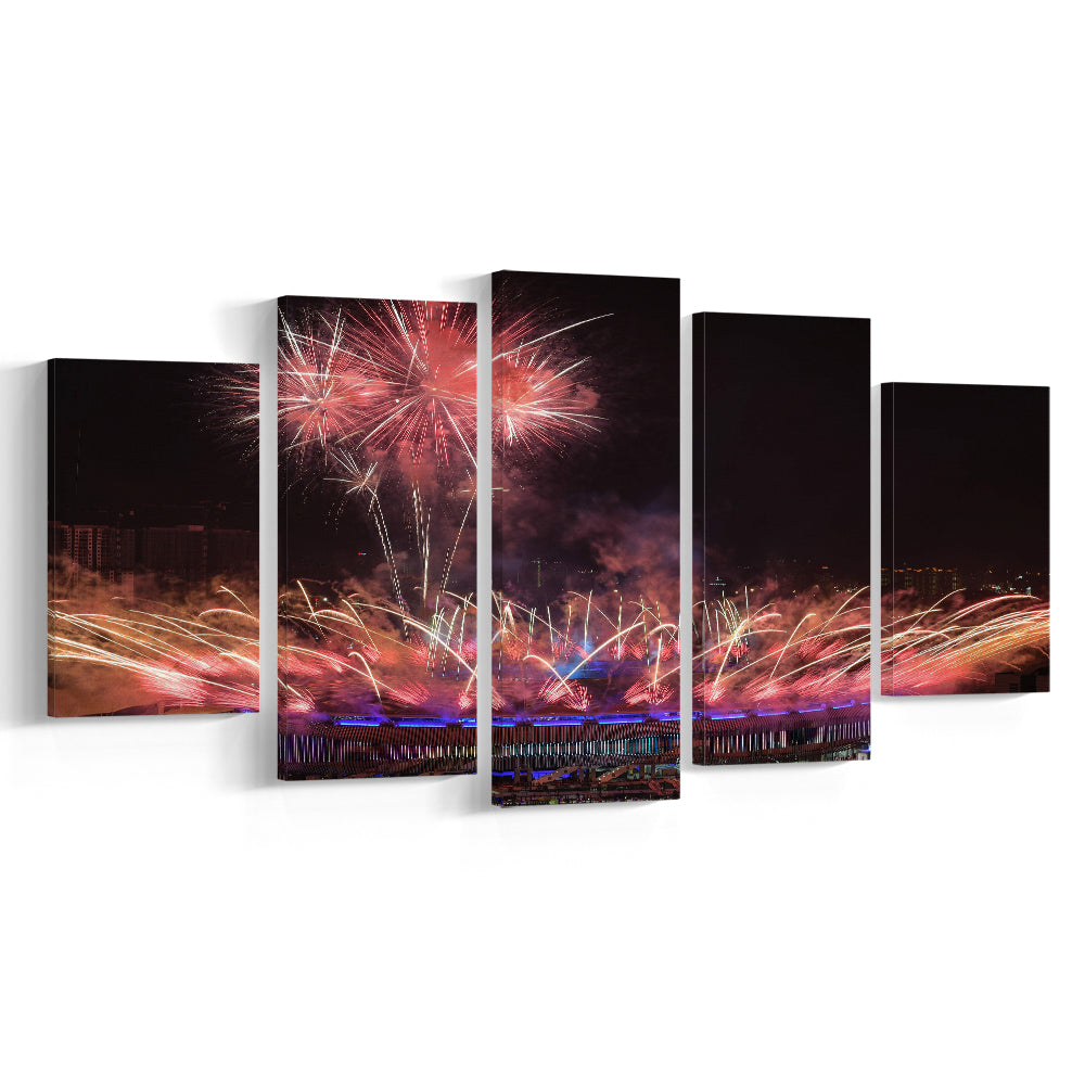 Bukit Jalil National Stadium, Stadium Canvas, Sport Art, Gift for him, 5 Panel, Large Canvas, Canvas Print Wall Art
