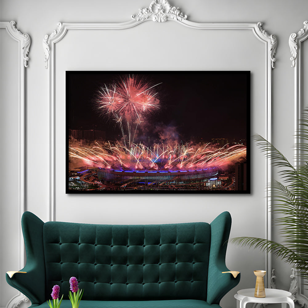 Bukit Jalil National Stadium, Stadium Canvas, Sport Art, Gift for him, Framed Art Print Wall Decor, Picture Framed