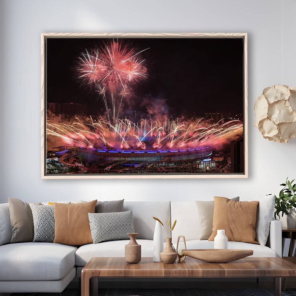 Bukit Jalil National Stadium, Stadium Canvas, Sport Art, Framed Canvas Print Wall Art, Floating Frame