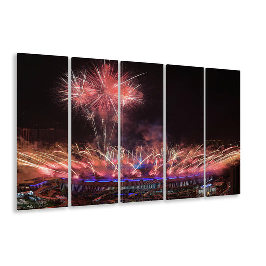 Bukit Jalil National Stadium, Stadium Canvas, Sport Art, 5 Panel B, Extra Large Canvas, Canvas Print Wall Art
