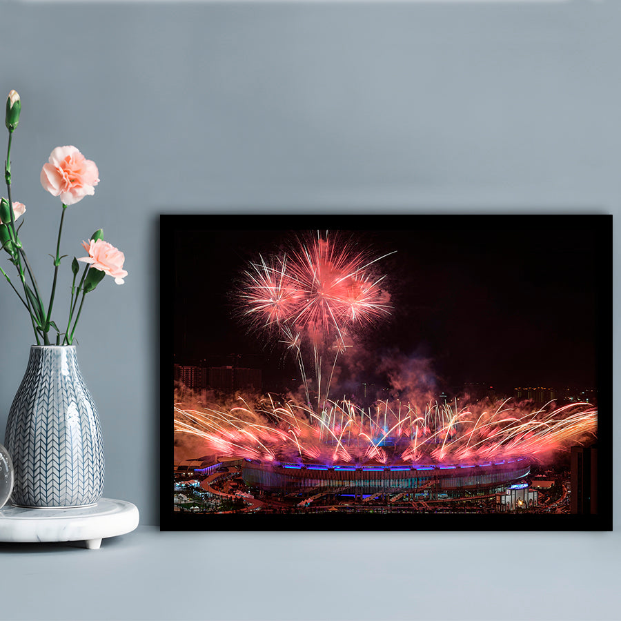 Bukit Jalil National Stadium, Stadium Canvas, Sport Art, Gift for him, Framed Art Print Wall Decor, Picture Framed