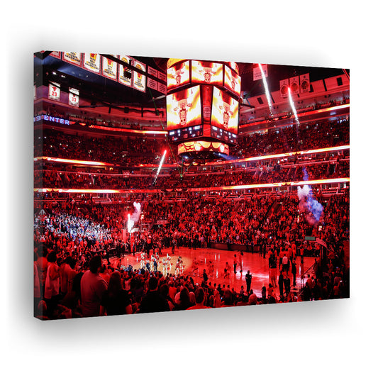 Bulls in United Center, Stadium Canvas, Sport Art, Gift for him, Man Cave Decor, Art Print, Canvas Print Wall Art
