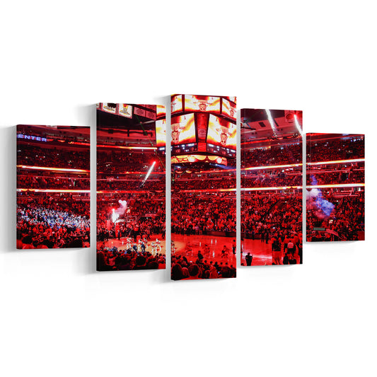 Bulls in United Center, Stadium Canvas, Sport Art, Gift for him, 5 Panel, Large Canvas, Canvas Print Wall Art