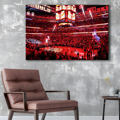 Bulls in United Center, Stadium Canvas, Sport Art, Gift for him, Man Cave Decor, Art Print, Canvas Print Wall Art