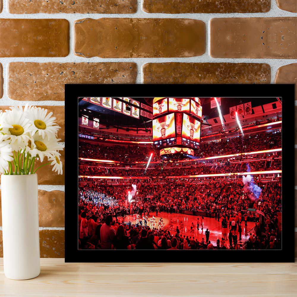 Bulls in United Center, Stadium Canvas, Sport Art, Gift for him, Framed Art Print Wall Decor, Picture Framed