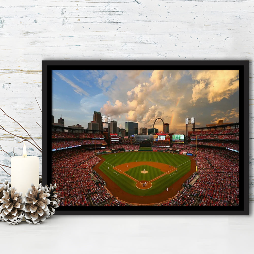 Busch Memorial Stadium, Stadium Canvas, Sport Art, Framed Canvas Print Wall Art, Floating Frame