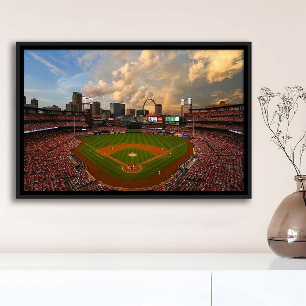 Busch Memorial Stadium, Stadium Canvas, Sport Art, Framed Canvas Print Wall Art, Floating Frame