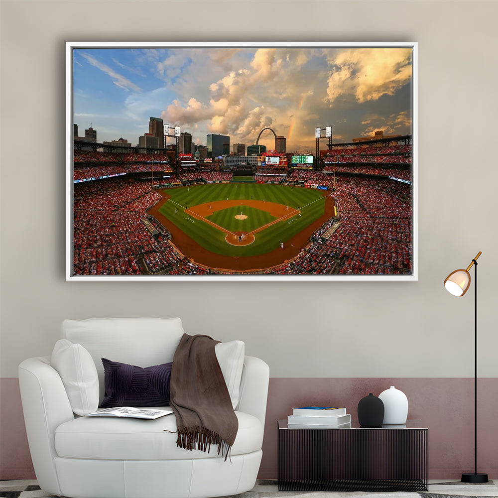 Busch Memorial Stadium, Stadium Canvas, Sport Art, Framed Canvas Print Wall Art, Floating Frame