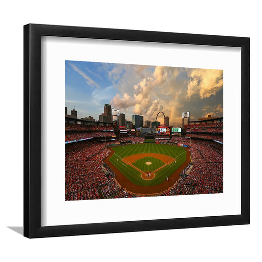Busch Memorial Stadium, Stadium Canvas, Sport Art, Gift for him, White Border Framed Art Print Wall Decor