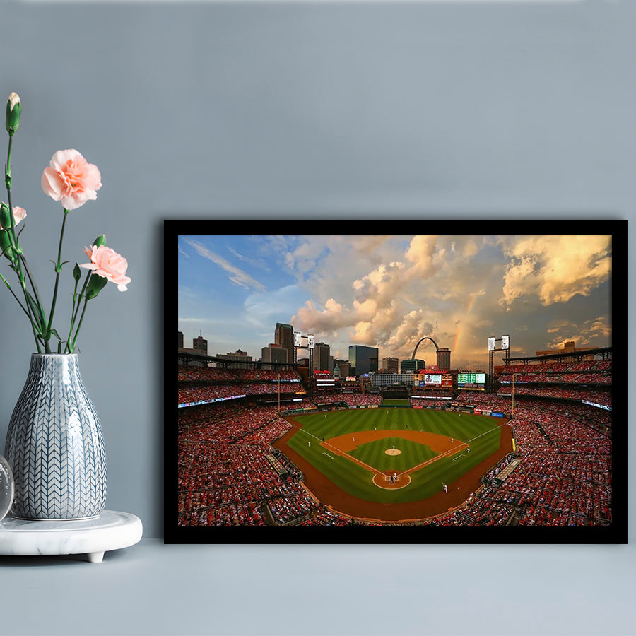 Busch Memorial Stadium, Stadium Canvas, Sport Art, Gift for him, Framed Art Print Wall Decor, Picture Framed