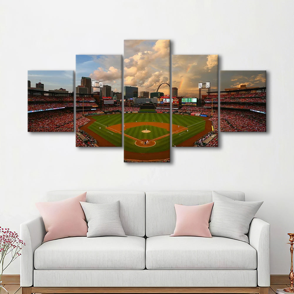 Busch Memorial Stadium, Stadium Canvas, Sport Art, Gift for him, 5 Panel, Large Canvas, Canvas Print Wall Art