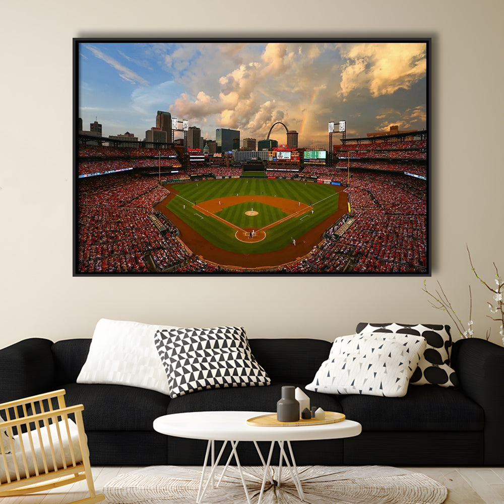 Busch Memorial Stadium, Stadium Canvas, Sport Art, Framed Canvas Print Wall Art, Floating Frame