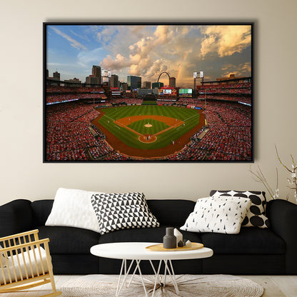 Busch Memorial Stadium, Stadium Canvas, Sport Art, Framed Canvas Print Wall Art, Floating Frame