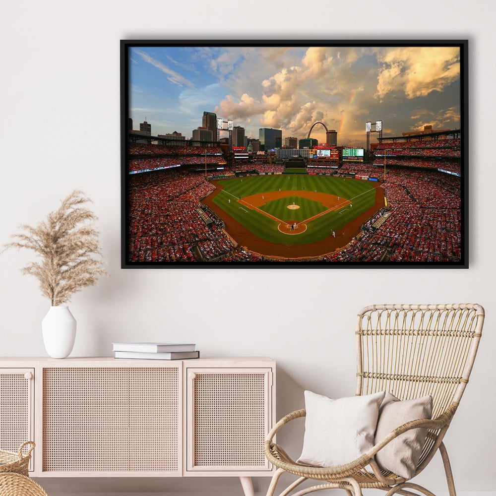 Busch Memorial Stadium, Stadium Canvas, Sport Art, Framed Canvas Print Wall Art, Floating Frame