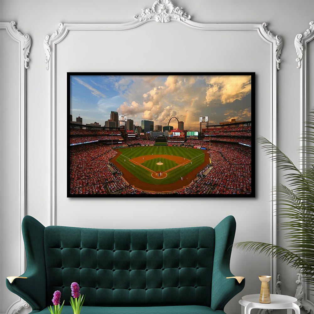 Busch Memorial Stadium, Stadium Canvas, Sport Art, Gift for him, Framed Art Print Wall Decor, Picture Framed
