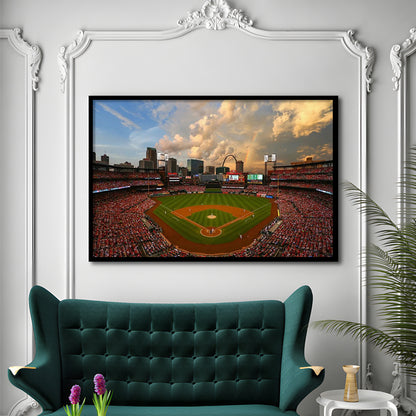 Busch Memorial Stadium, Stadium Canvas, Sport Art, Gift for him, Framed Art Print Wall Decor, Picture Framed