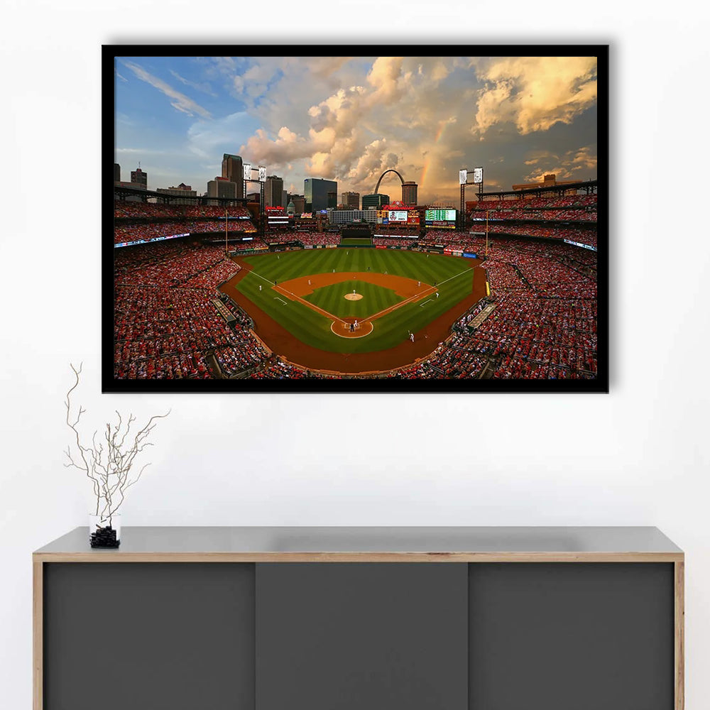 Busch Memorial Stadium, Stadium Canvas, Sport Art, Gift for him, Framed Art Print Wall Decor, Picture Framed