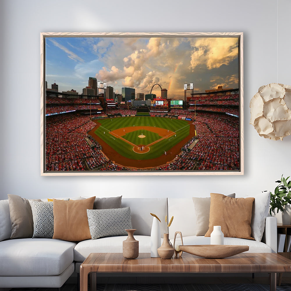 Busch Memorial Stadium, Stadium Canvas, Sport Art, Framed Canvas Print Wall Art, Floating Frame