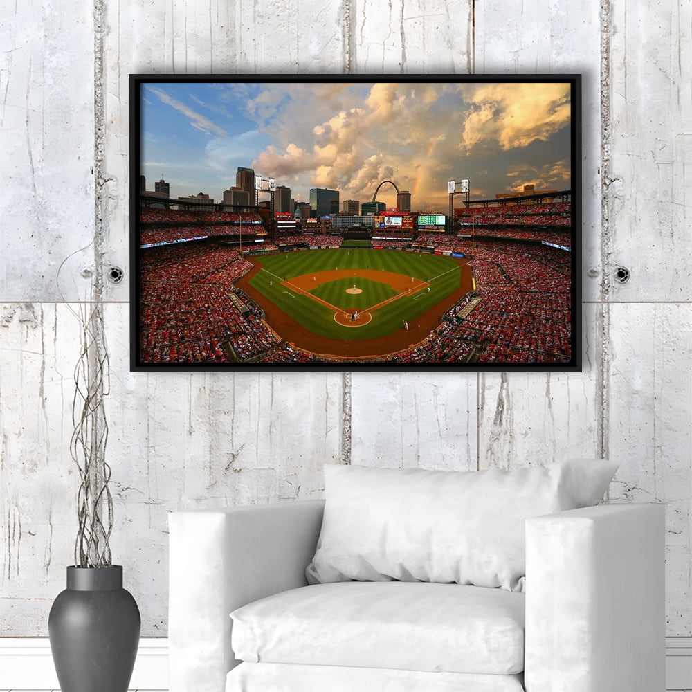 Busch Memorial Stadium, Stadium Canvas, Sport Art, Framed Canvas Print Wall Art, Floating Frame