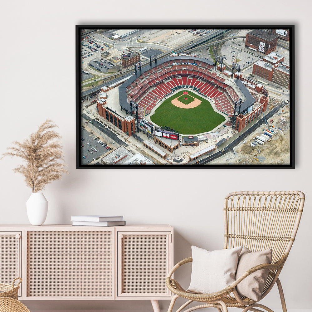 Busch Stadium Overhead View, Stadium Canvas, Sport Art, Framed Canvas Print Wall Art, Floating Frame