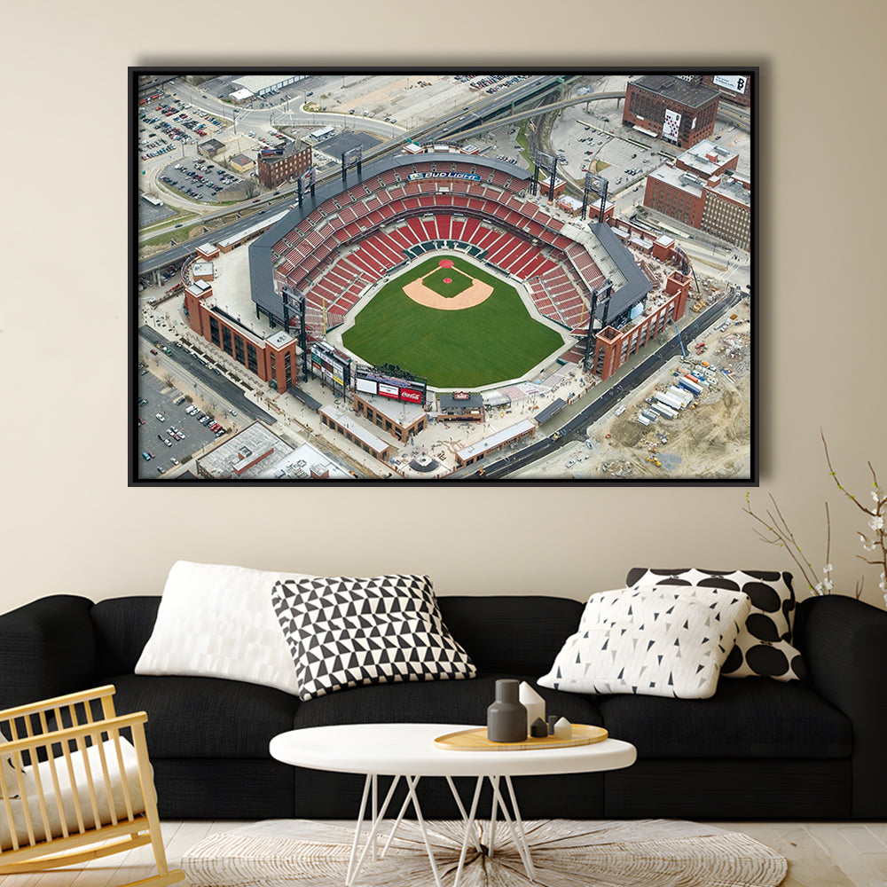 Busch Stadium Overhead View, Stadium Canvas, Sport Art, Framed Canvas Print Wall Art, Floating Frame