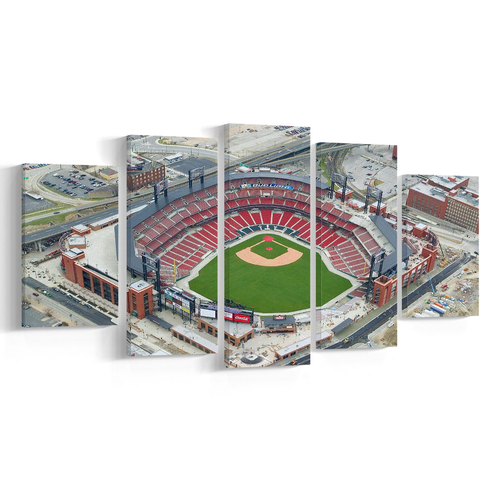 Busch Stadium Overhead View, Stadium Canvas, Sport Art, Gift for him, 5 Panel, Large Canvas, Canvas Print Wall Art