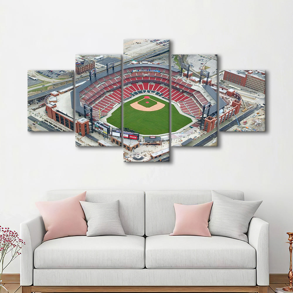 Busch Stadium Overhead View, Stadium Canvas, Sport Art, Gift for him, 5 Panel, Large Canvas, Canvas Print Wall Art