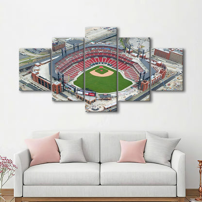 Busch Stadium Overhead View, Stadium Canvas, Sport Art, Gift for him, 5 Panel, Large Canvas, Canvas Print Wall Art