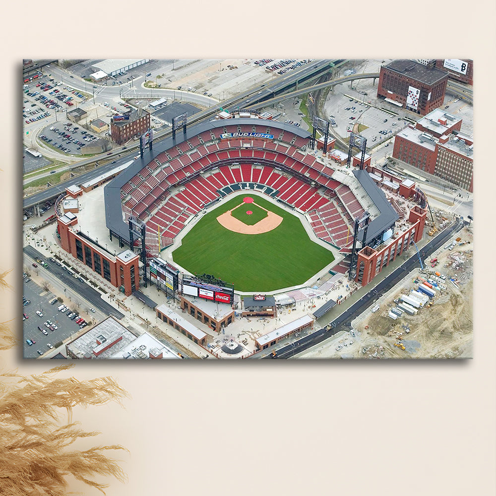 Busch Stadium Overhead View, Stadium Canvas, Sport Art, Gift for him, Man Cave Decor, Art Print, Canvas Print Wall Art