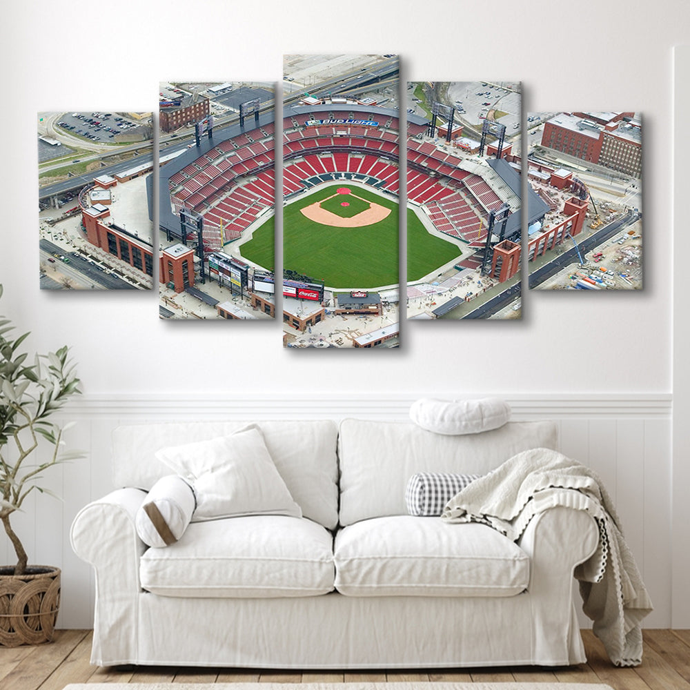 Busch Stadium Overhead View, Stadium Canvas, Sport Art, Gift for him, 5 Panel, Large Canvas, Canvas Print Wall Art