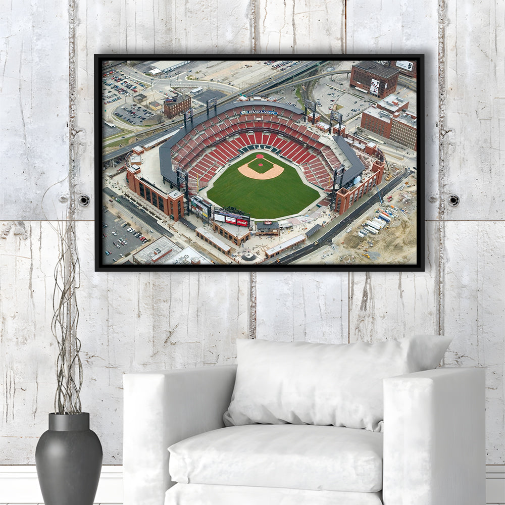 Busch Stadium Overhead View, Stadium Canvas, Sport Art, Framed Canvas Print Wall Art, Floating Frame