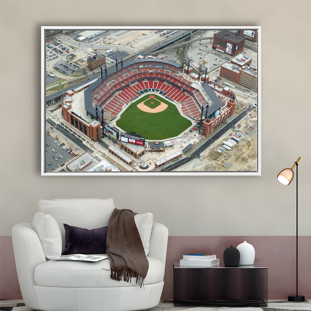 Busch Stadium Overhead View, Stadium Canvas, Sport Art, Framed Canvas Print Wall Art, Floating Frame