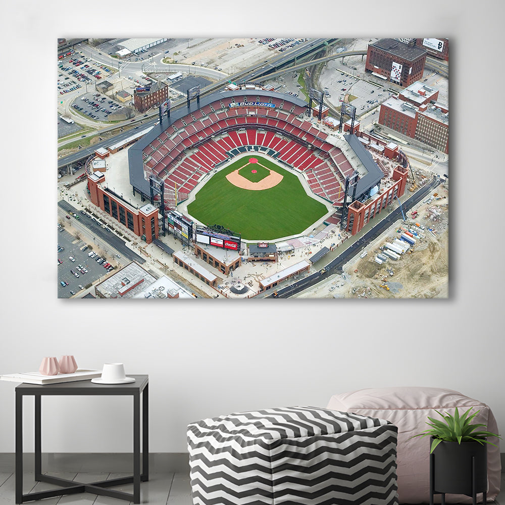Busch Stadium Overhead View, Stadium Canvas, Sport Art, Gift for him, Man Cave Decor, Art Print, Canvas Print Wall Art