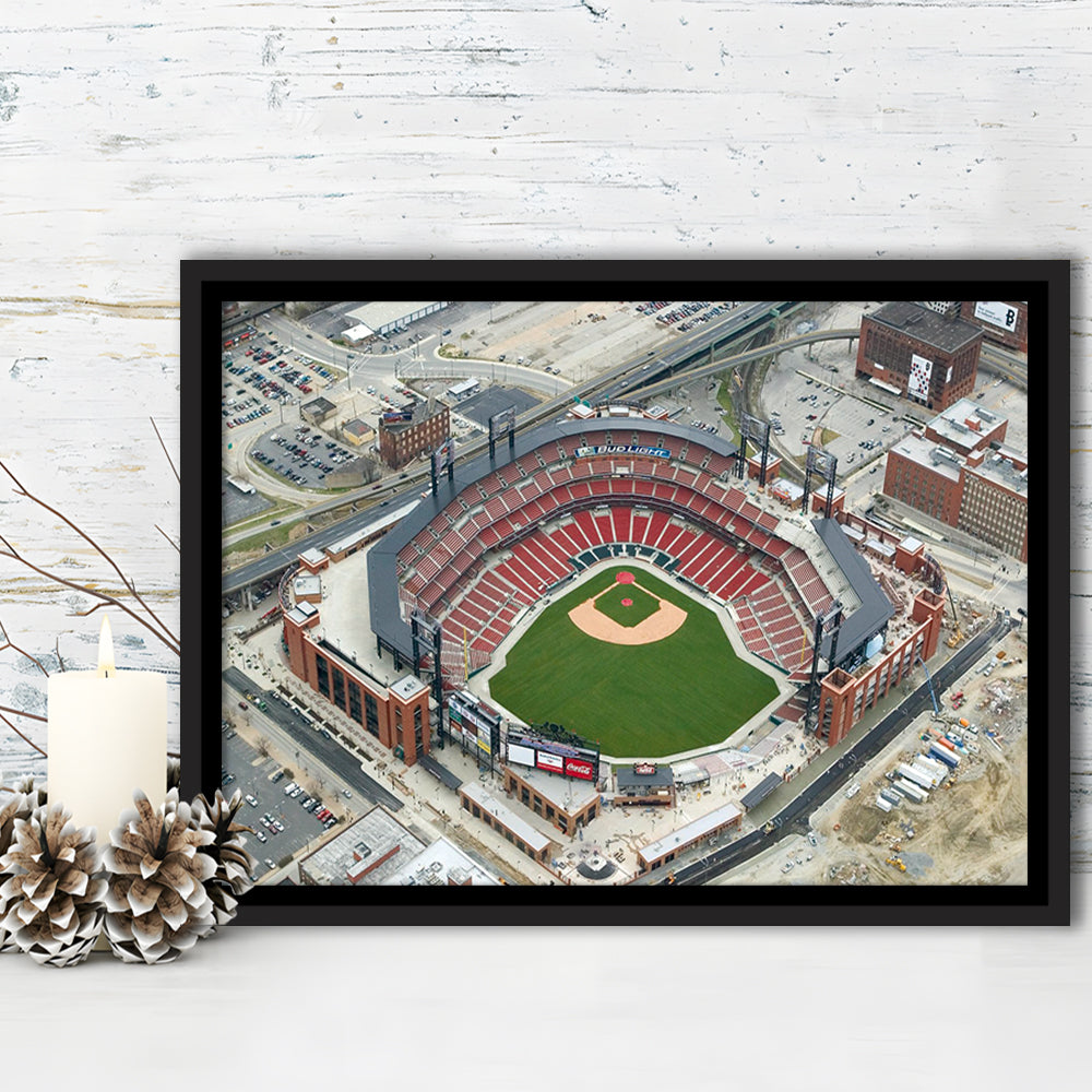 Busch Stadium Overhead View, Stadium Canvas, Sport Art, Framed Canvas Print Wall Art, Floating Frame