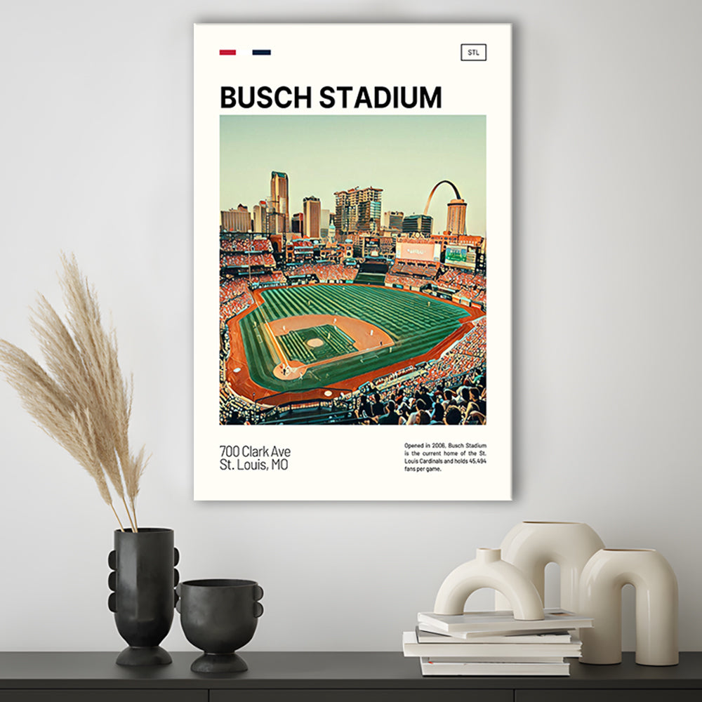 Busch Stadium Print, St. Louis Cardinals Stadium Canvas Art, Fan Gifts, Sport Art, Canvas Print Wall Art