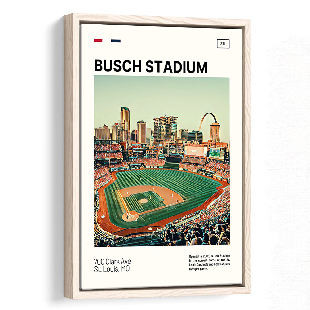 Busch Stadium Print, St. Louis Cardinals Stadium Canvas Art, Man Cave Gift, Floating Framed Canvas Print Wall Art