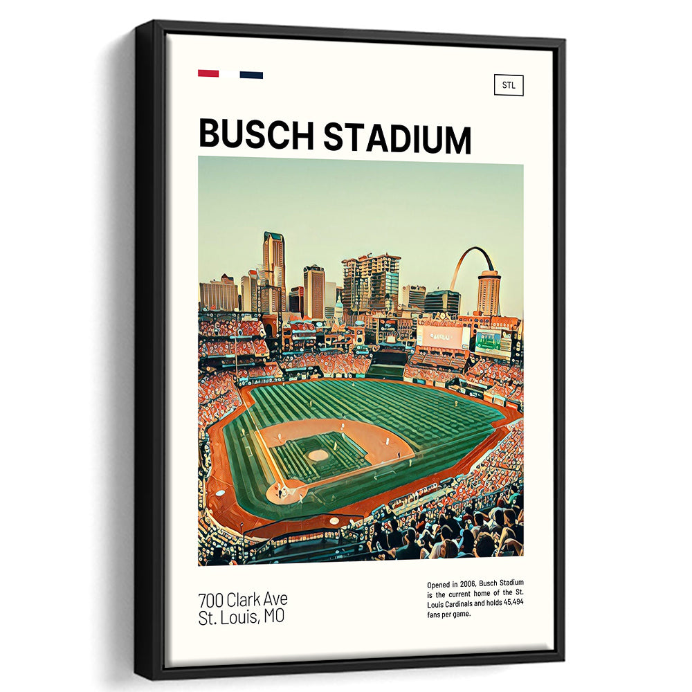 Busch Stadium Print, St. Louis Cardinals Stadium Canvas Art, Man Cave Gift, Floating Framed Canvas Print Wall Art