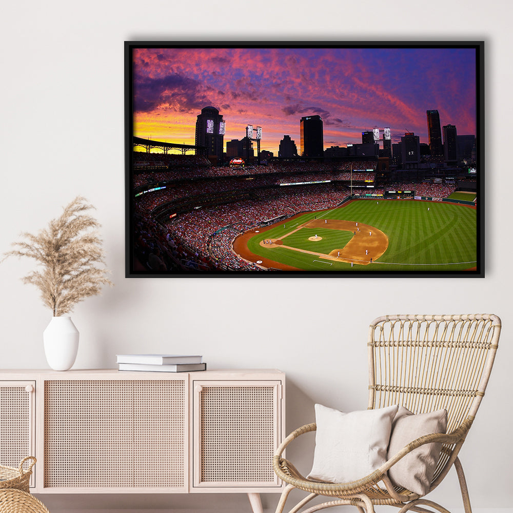 Busch Stadium St Louis Cardinals, Stadium Canvas, Sport Art, Framed Canvas Print Wall Art, Floating Frame