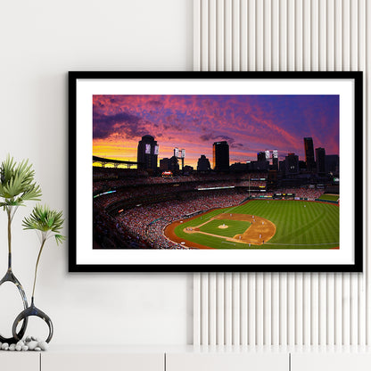 Busch Stadium St Louis Cardinals, Stadium Canvas, Sport Art, Gift for him, White Border Framed Art Print Wall Decor