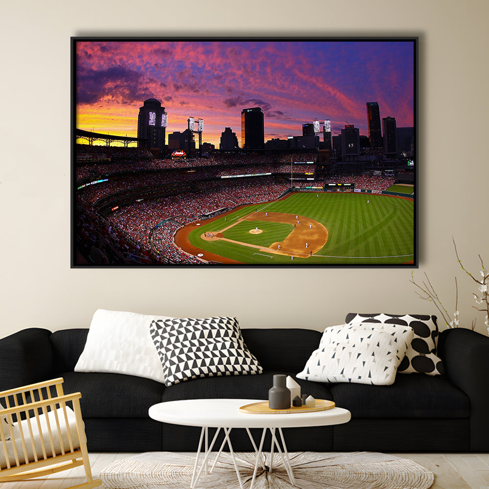 Busch Stadium St Louis Cardinals, Stadium Canvas, Sport Art, Framed Canvas Print Wall Art, Floating Frame