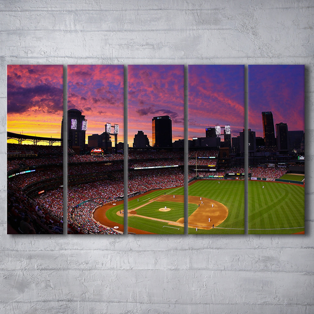 Busch Stadium St Louis Cardinals, Stadium Canvas, Sport Art, 5 Panel B, Extra Large Canvas, Canvas Print Wall Art