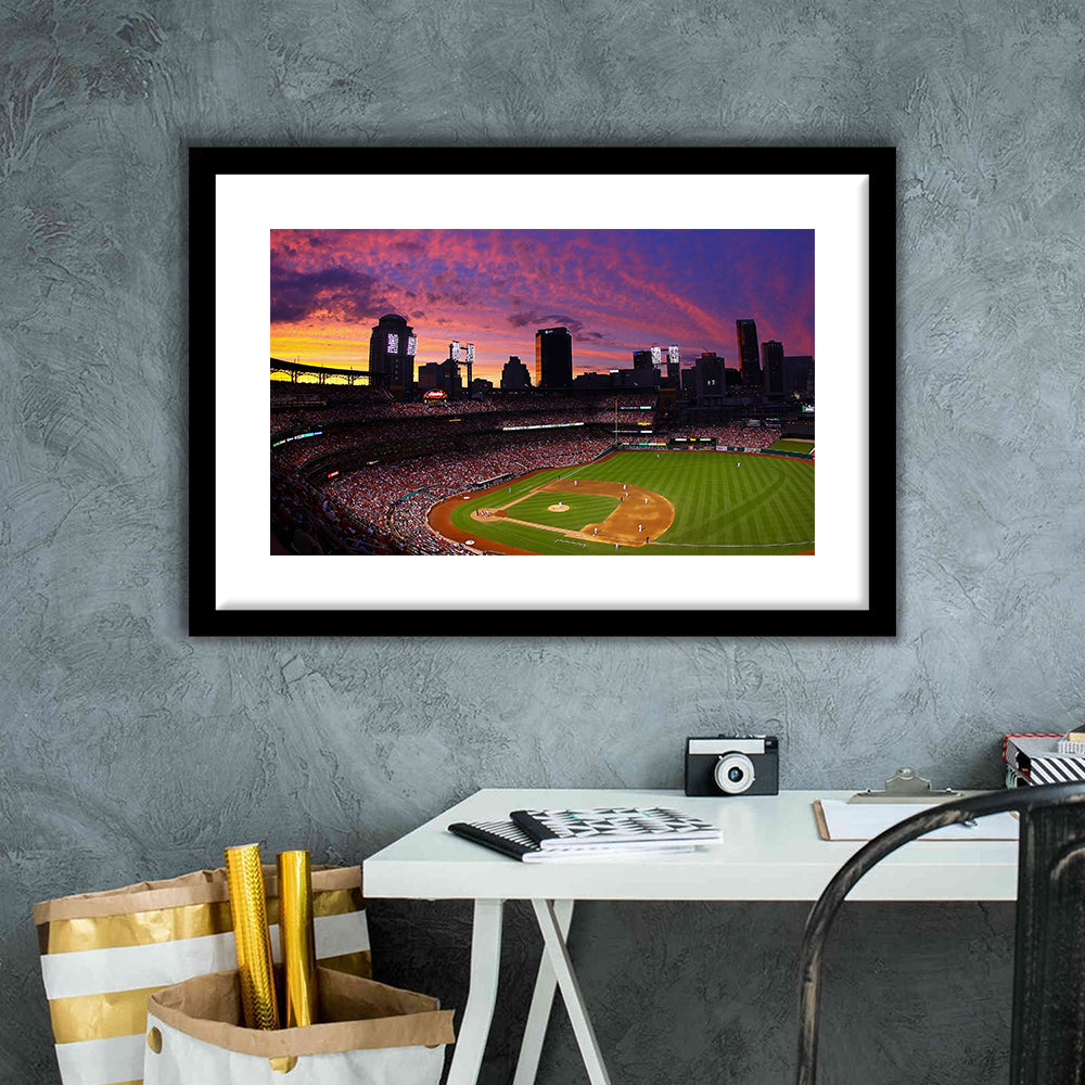 Busch Stadium St Louis Cardinals, Stadium Canvas, Sport Art, Gift for him, White Border Framed Art Print Wall Decor