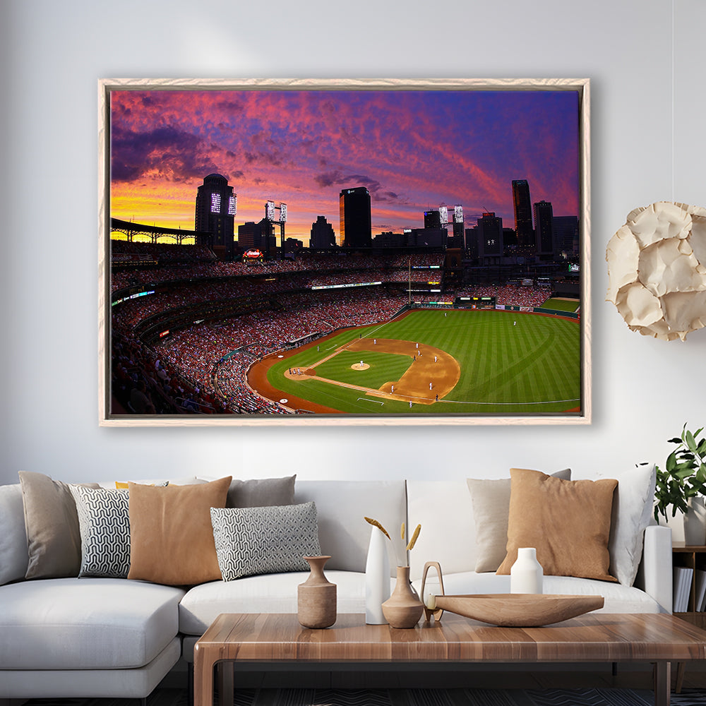Busch Stadium St Louis Cardinals, Stadium Canvas, Sport Art, Framed Canvas Print Wall Art, Floating Frame