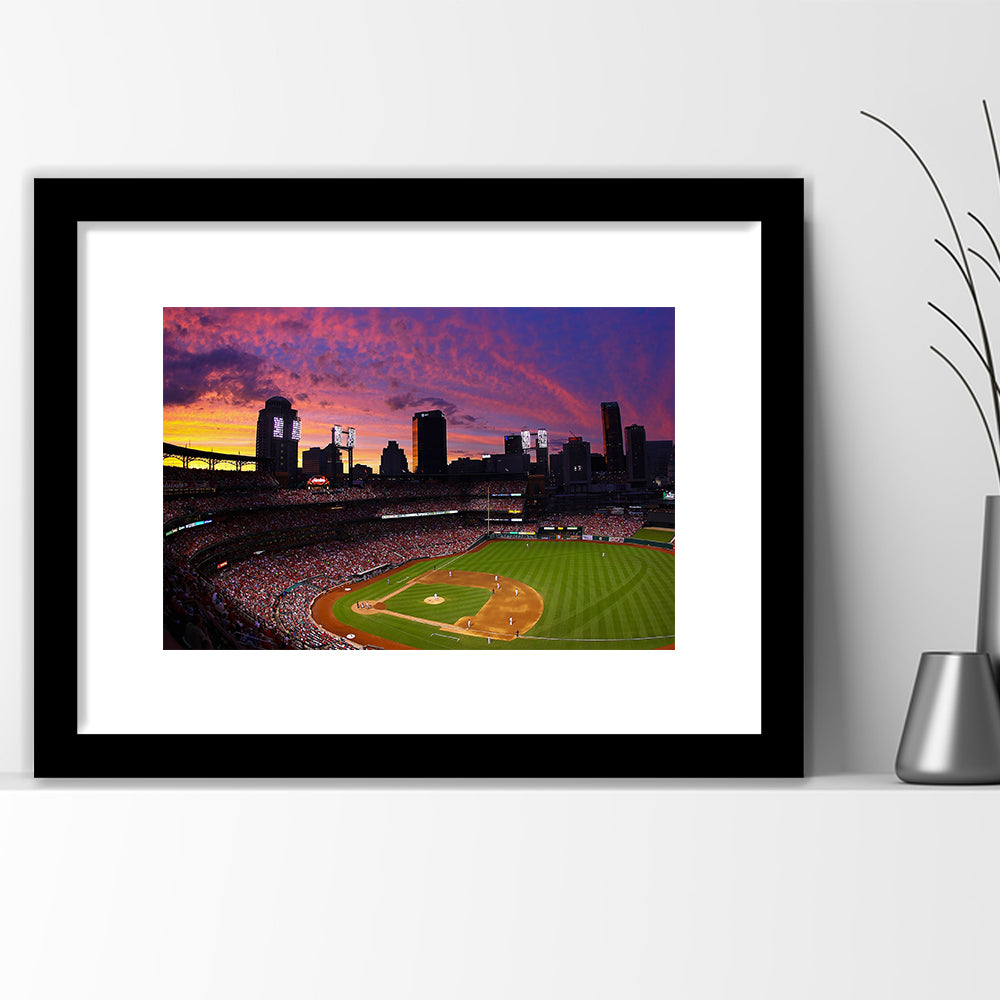 Busch Stadium St Louis Cardinals, Stadium Canvas, Sport Art, Gift for him, White Border Framed Art Print Wall Decor