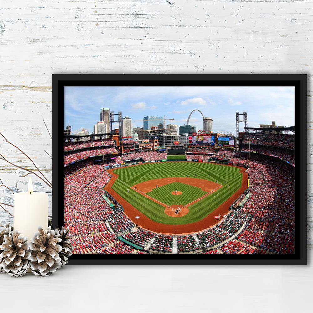 Busch Stadium, Stadium Canvas, Sport Art, Framed Canvas Print Wall Art, Floating Frame