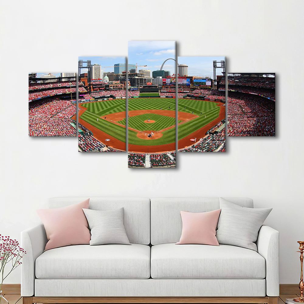 Busch Stadium, Stadium Canvas, Sport Art, Gift for him, 5 Panel, Large Canvas, Canvas Print Wall Art